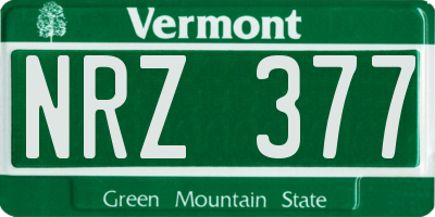 VT license plate NRZ377
