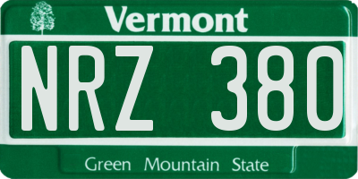 VT license plate NRZ380