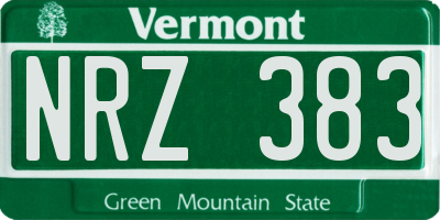 VT license plate NRZ383
