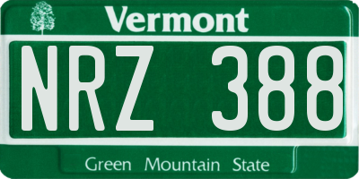 VT license plate NRZ388