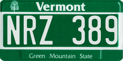 VT license plate NRZ389