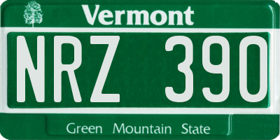 VT license plate NRZ390