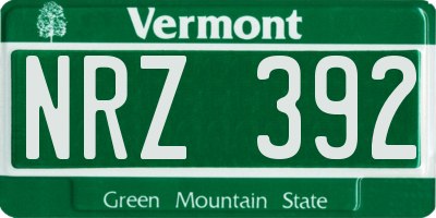 VT license plate NRZ392