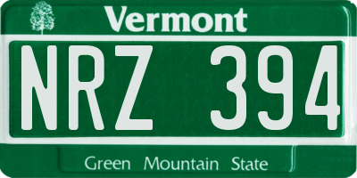 VT license plate NRZ394