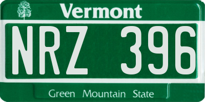 VT license plate NRZ396