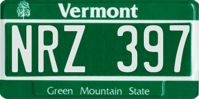 VT license plate NRZ397
