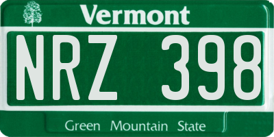 VT license plate NRZ398