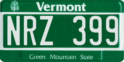 VT license plate NRZ399