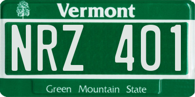 VT license plate NRZ401
