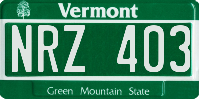 VT license plate NRZ403
