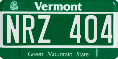 VT license plate NRZ404