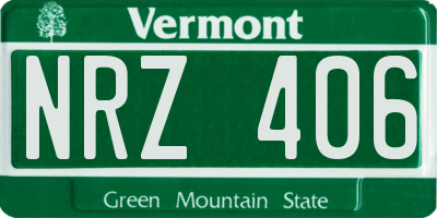 VT license plate NRZ406