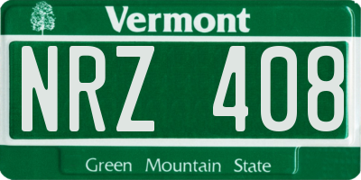 VT license plate NRZ408