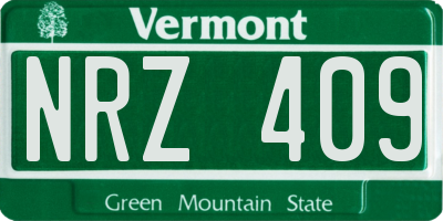 VT license plate NRZ409