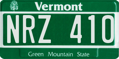 VT license plate NRZ410