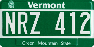 VT license plate NRZ412