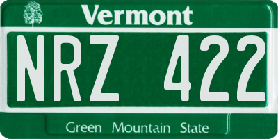VT license plate NRZ422