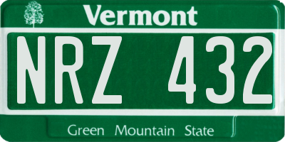 VT license plate NRZ432