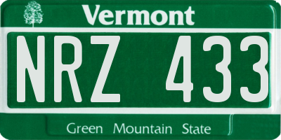 VT license plate NRZ433