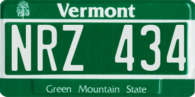 VT license plate NRZ434