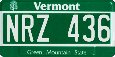 VT license plate NRZ436