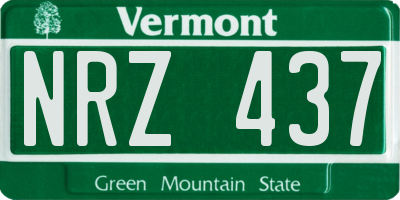 VT license plate NRZ437