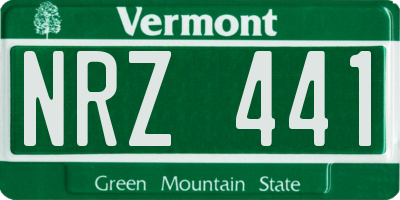 VT license plate NRZ441
