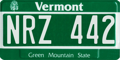 VT license plate NRZ442