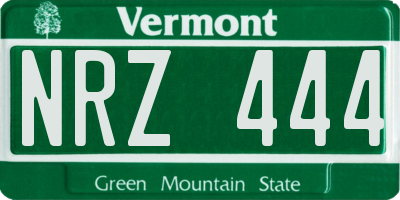 VT license plate NRZ444