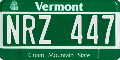 VT license plate NRZ447