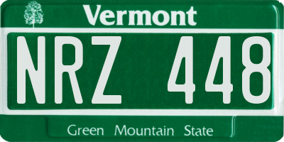 VT license plate NRZ448