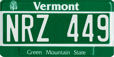 VT license plate NRZ449