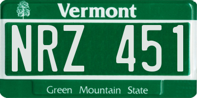 VT license plate NRZ451