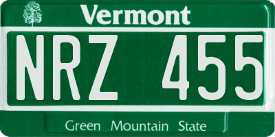 VT license plate NRZ455