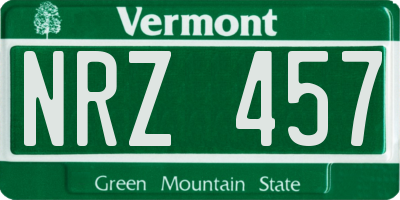 VT license plate NRZ457
