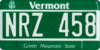 VT license plate NRZ458