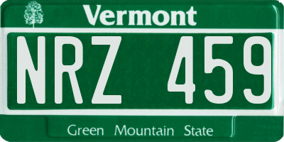 VT license plate NRZ459