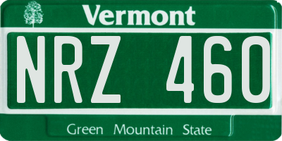 VT license plate NRZ460