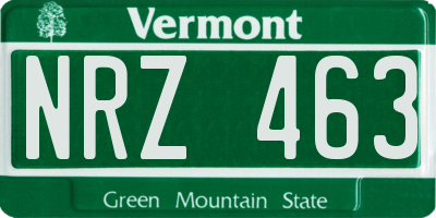 VT license plate NRZ463