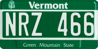VT license plate NRZ466