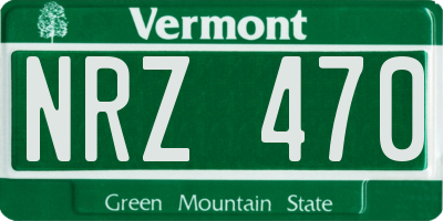 VT license plate NRZ470