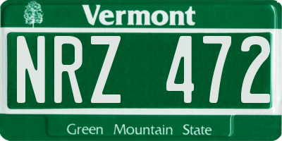 VT license plate NRZ472