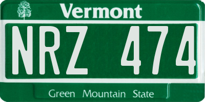 VT license plate NRZ474
