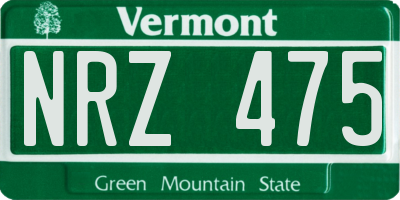 VT license plate NRZ475