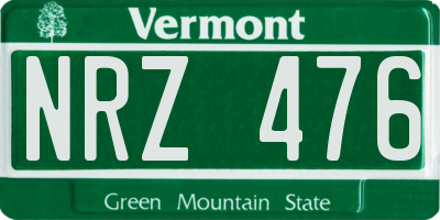 VT license plate NRZ476