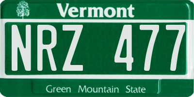 VT license plate NRZ477
