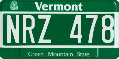 VT license plate NRZ478