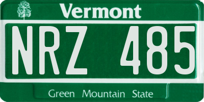 VT license plate NRZ485