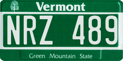 VT license plate NRZ489