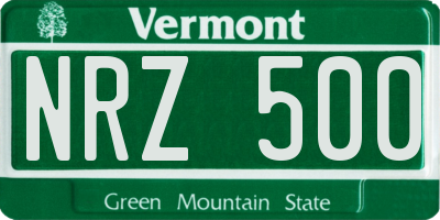 VT license plate NRZ500